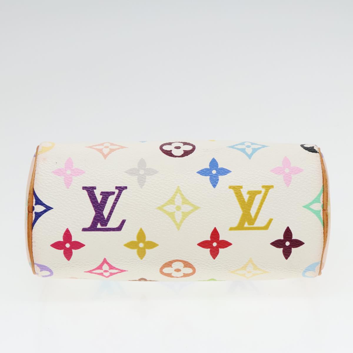 LOUIS VUITTON Monogram Multicolor Mini Speedy Hand Bag White M92645 Auth 93702