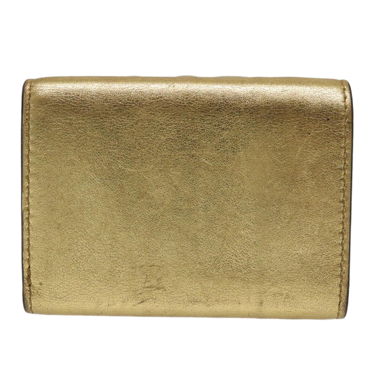 FENDI Zucca Canvas Wallet Gold Tone 8M0395 Auth 93704