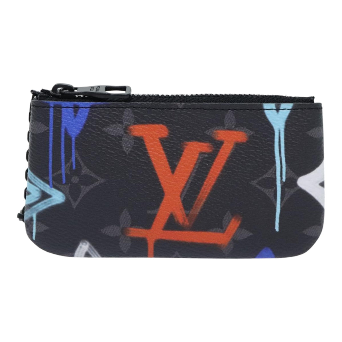 LOUIS VUITTON Monogram Eclipse Multicolor Pochette Cles Purse M81795 Auth 93718A