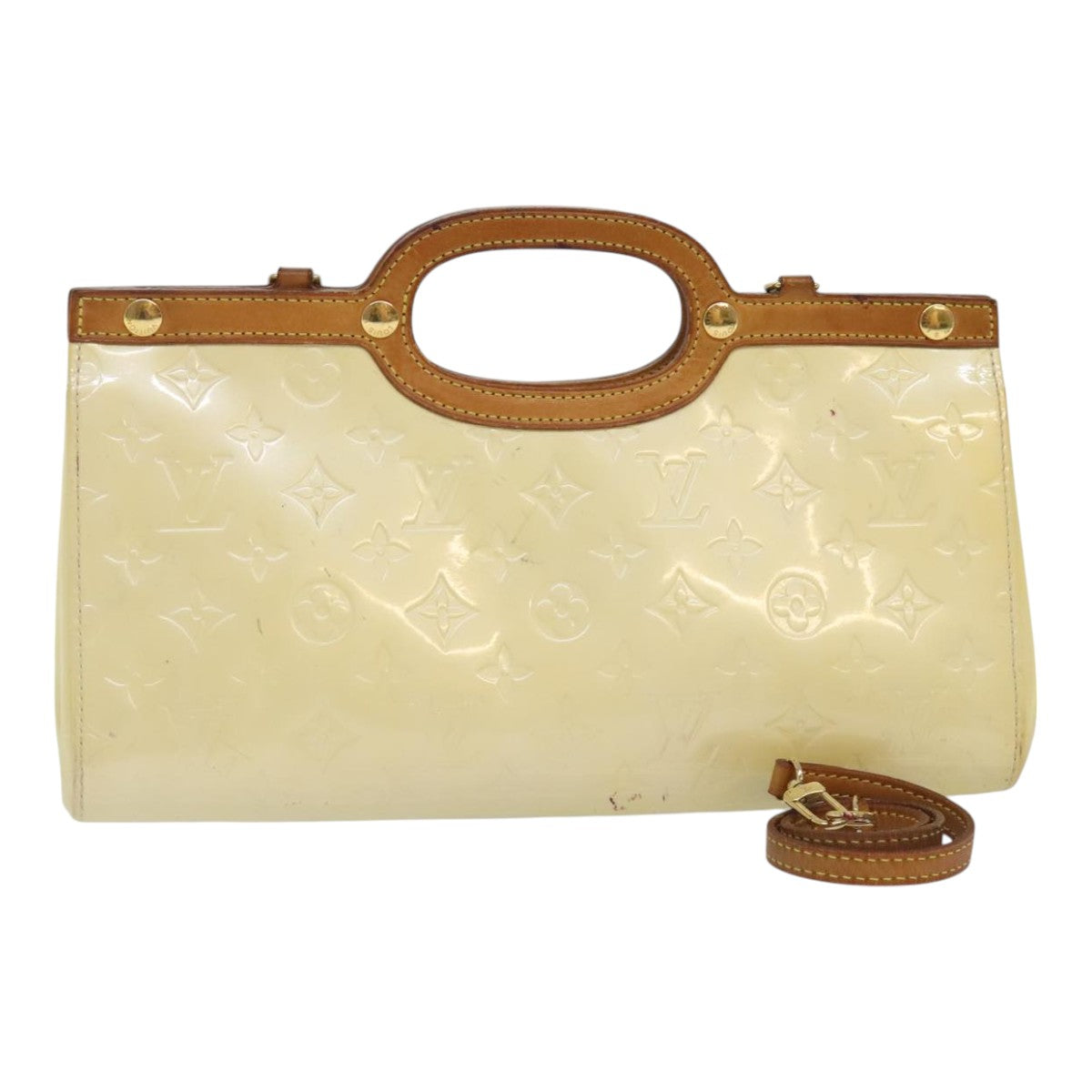 LOUIS VUITTON Monogram Vernis Roxbury Drive Hand Bag Perle M91374 LV Auth 93759