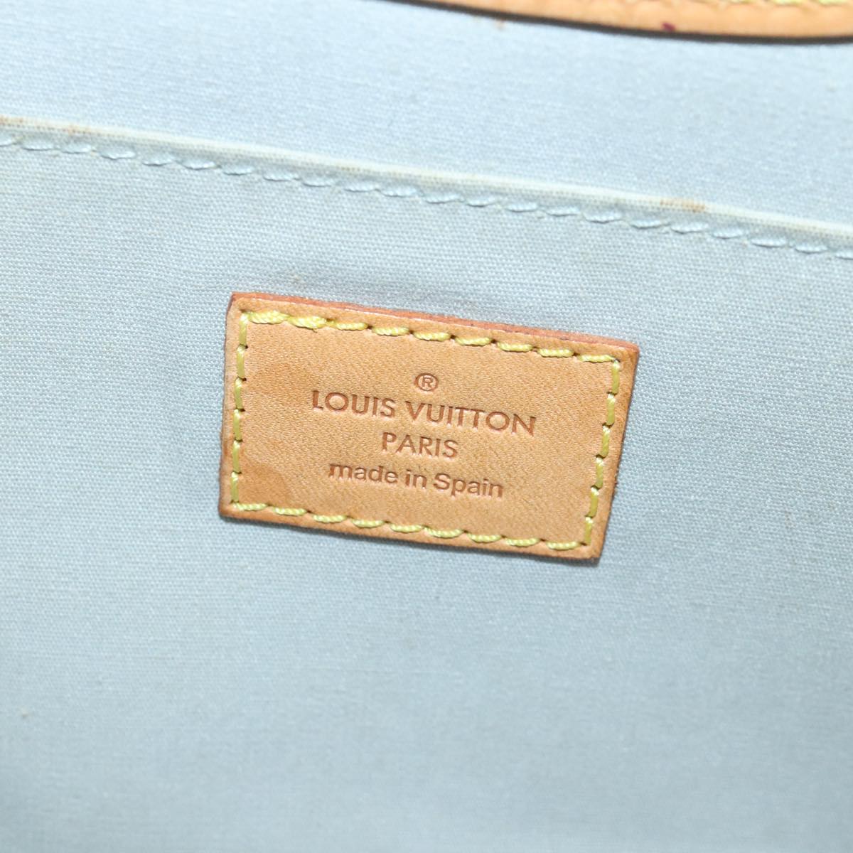 LOUIS VUITTON Monogram Vernis Roxbury Drive Hand Bag Perle M91374 LV Auth 93759