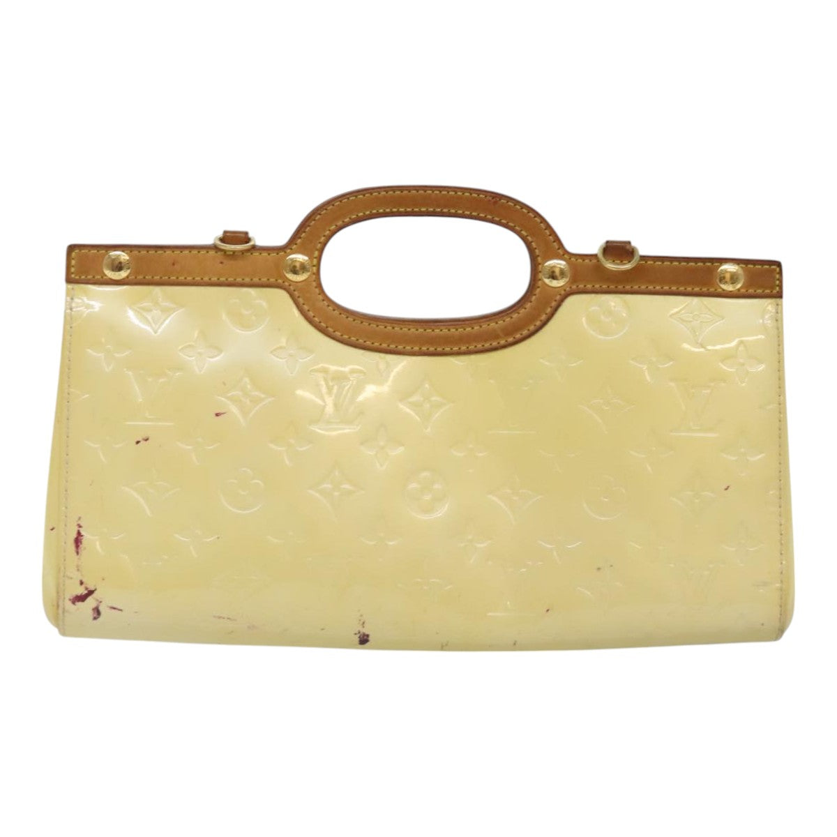 LOUIS VUITTON Monogram Vernis Roxbury Drive Hand Bag Perle M91374 LV Auth 93759