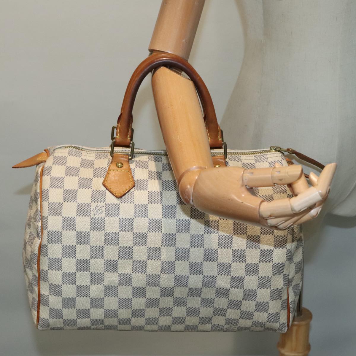 LOUIS VUITTON Damier Azur Speedy 30 Hand Bag N41533 LV Auth 93775