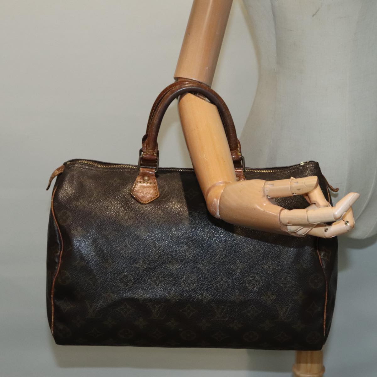 LOUIS VUITTON Monogram Speedy 35 Hand Bag M41524 LV Auth 93776