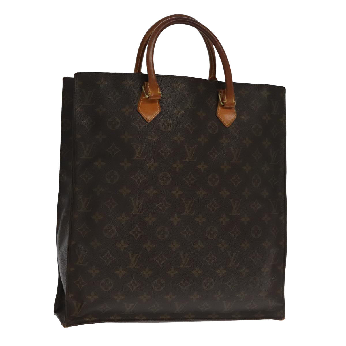 LOUIS VUITTON Monogram Sac Plat Hand Bag M51140 LV Auth 93777