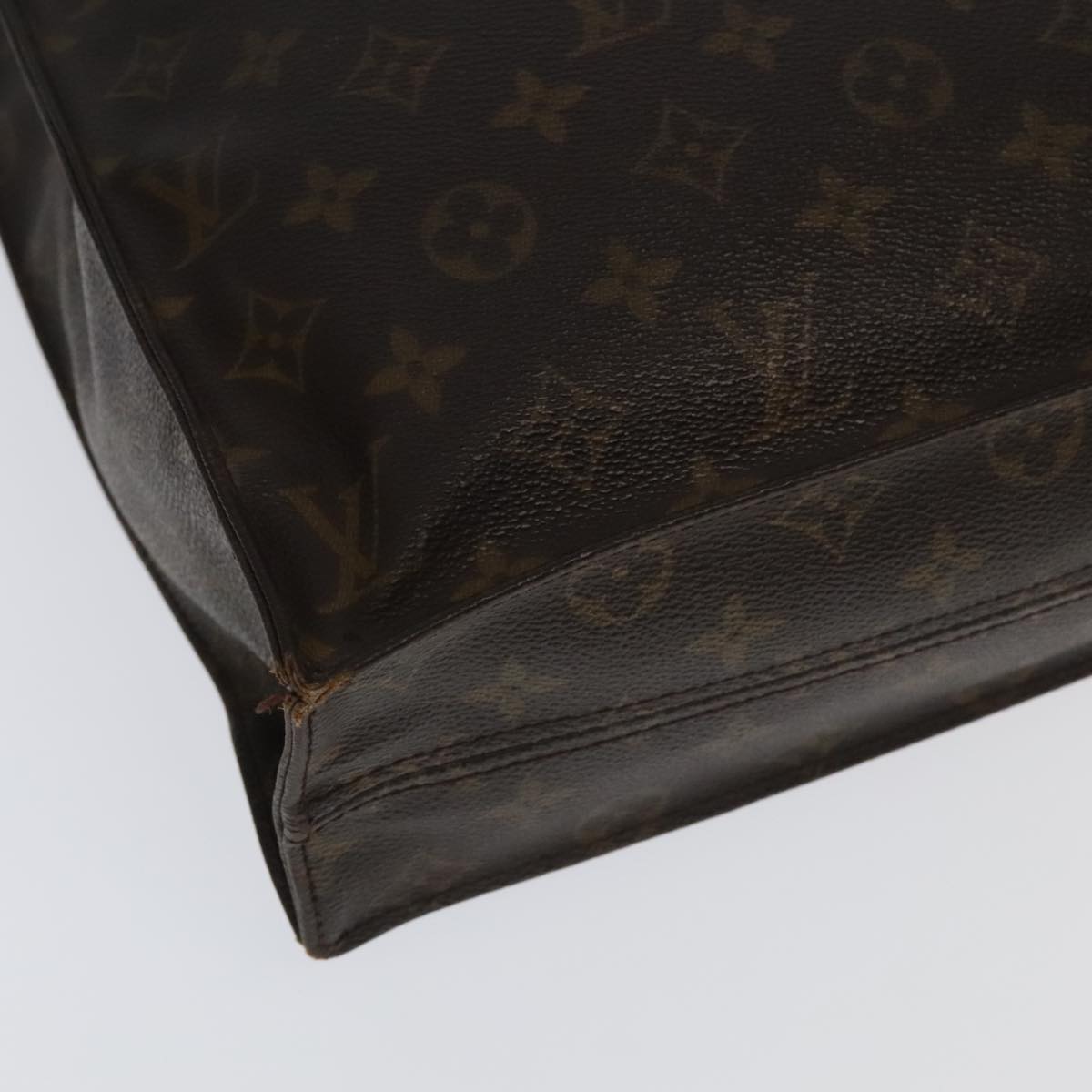 LOUIS VUITTON Monogram Sac Plat Hand Bag M51140 LV Auth 93777