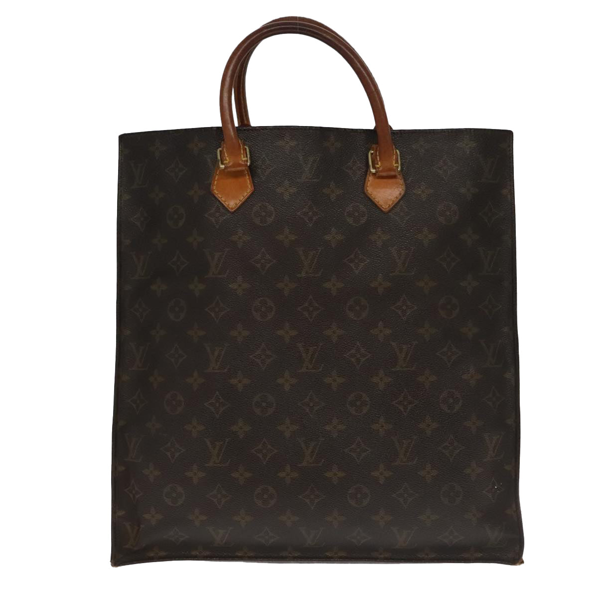 LOUIS VUITTON Monogram Sac Plat Hand Bag M51140 LV Auth 93777