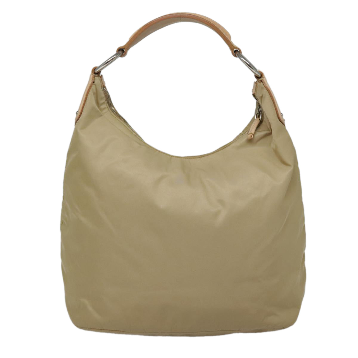 PRADA Hand Bag Nylon Beige Auth 93877