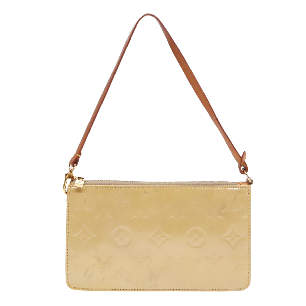 LOUIS VUITTON Monogram Vernis Lexington Pouch Beige M91010 Auth 93915