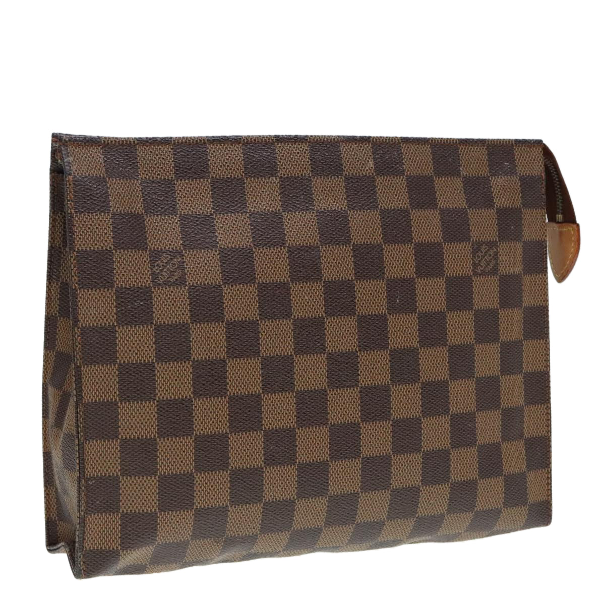 LOUIS VUITTON Damier Ebene Poche Toilette 26 Pouch N47543 LV Auth 93924