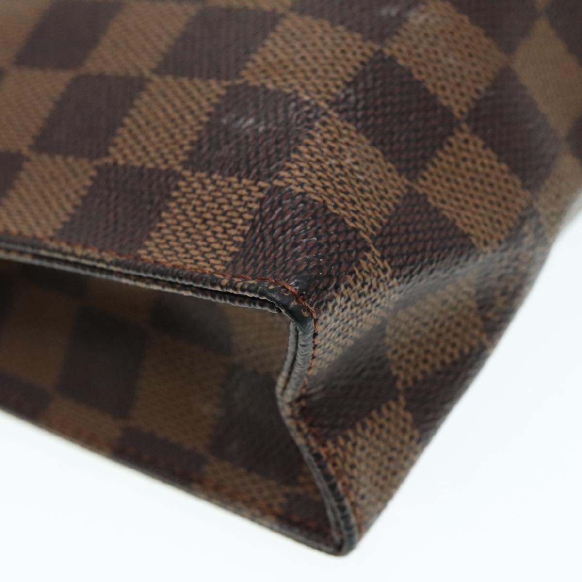 LOUIS VUITTON Damier Ebene Poche Toilette 26 Pouch N47543 LV Auth 93924