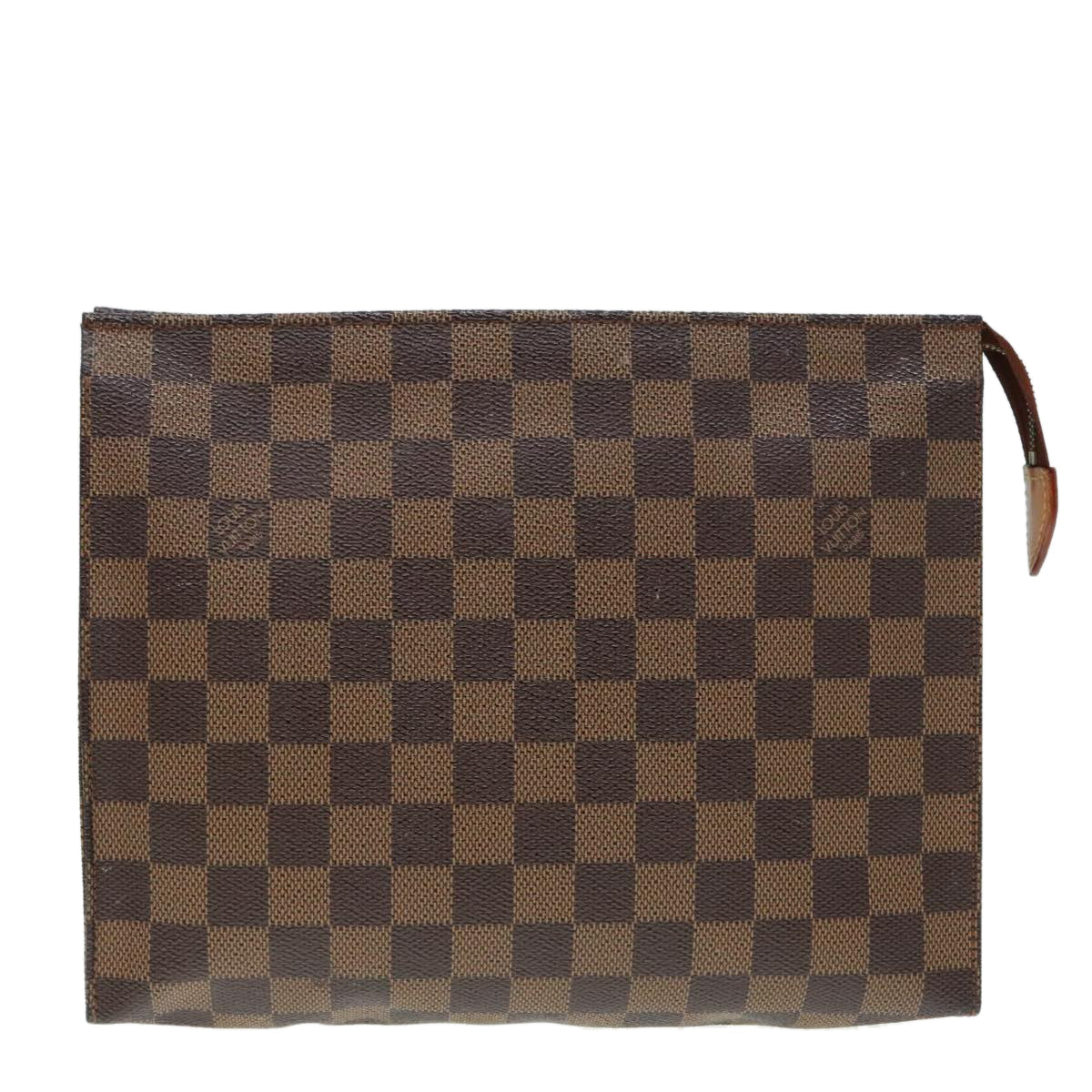 LOUIS VUITTON Damier Ebene Poche Toilette 26 Pouch N47543 LV Auth 93924