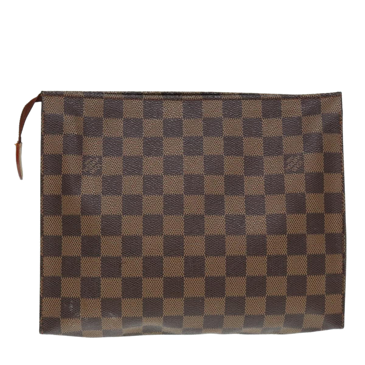 LOUIS VUITTON Damier Ebene Poche Toilette 26 Pouch N47543 LV Auth 93924