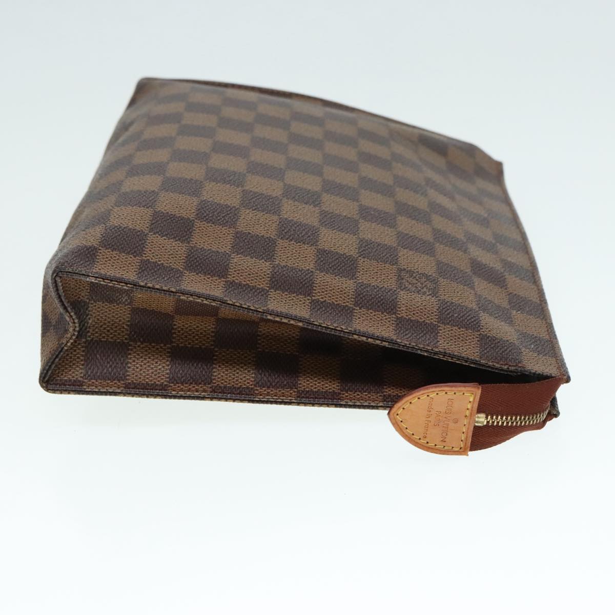 LOUIS VUITTON Damier Ebene Poche Toilette 26 Pouch N47543 LV Auth 93924