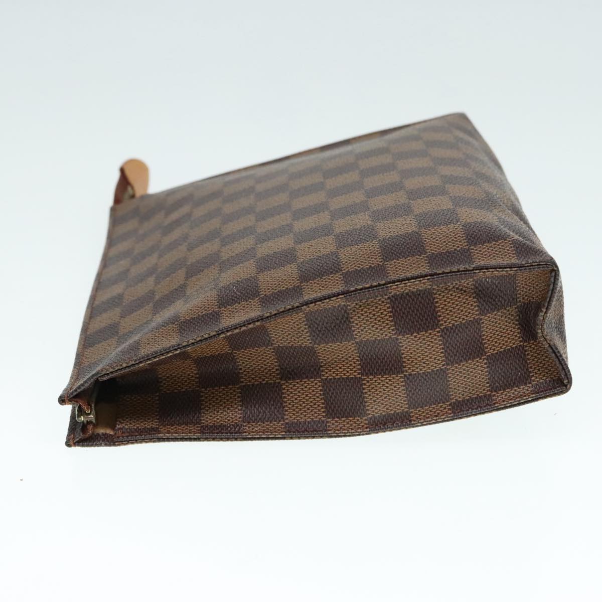 LOUIS VUITTON Damier Ebene Poche Toilette 26 Pouch N47543 LV Auth 93924