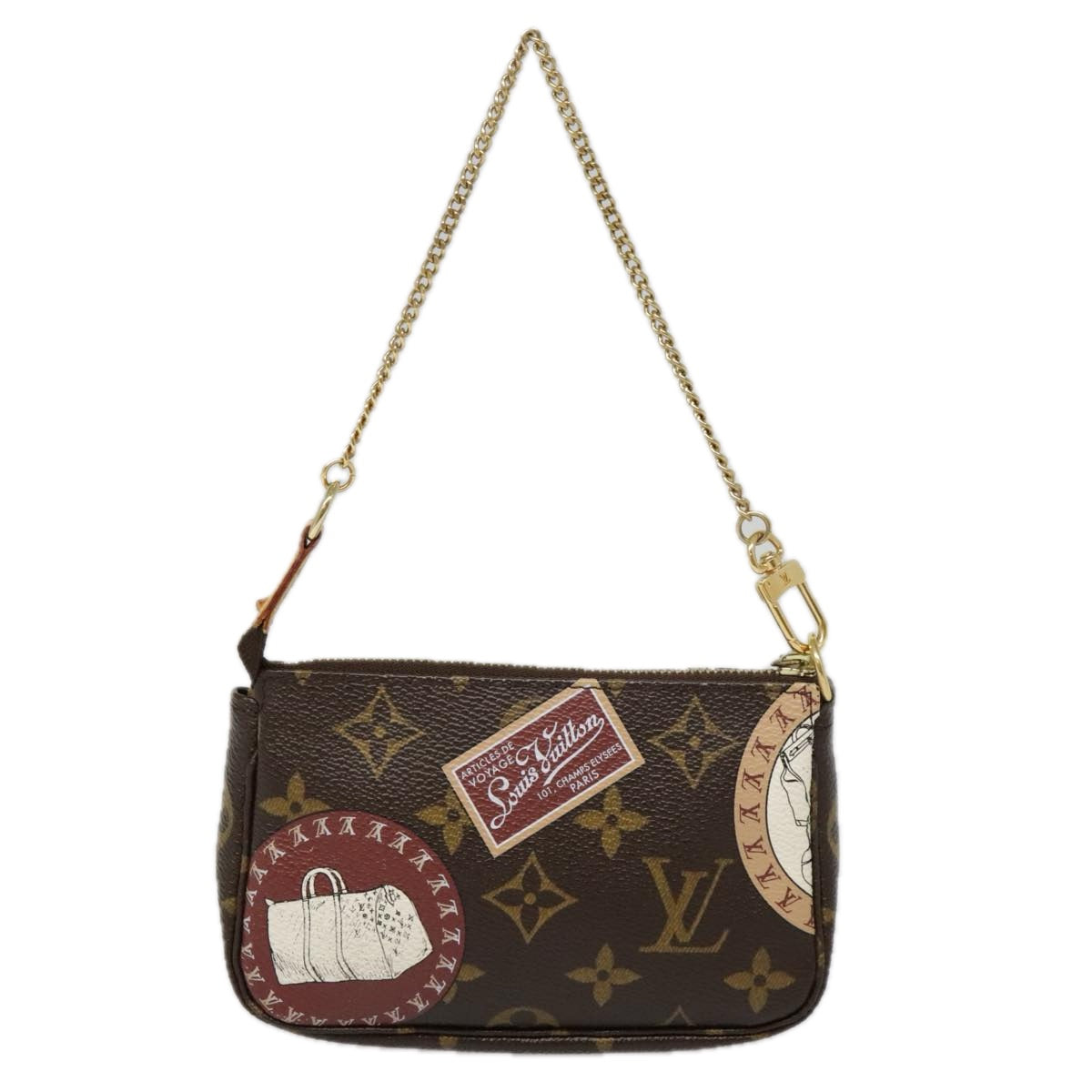 LOUIS VUITTON Monogram Patch Mini Pochette Accessoires Pouch M95804 Auth 93945