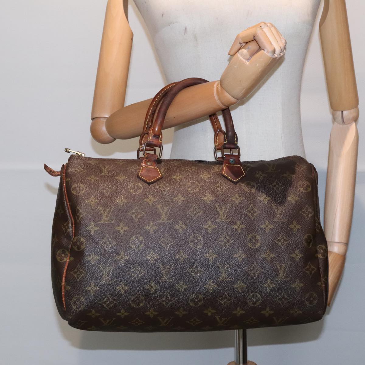 LOUIS VUITTON Monogram Speedy 35 Hand Bag M41524 LV Auth 93969