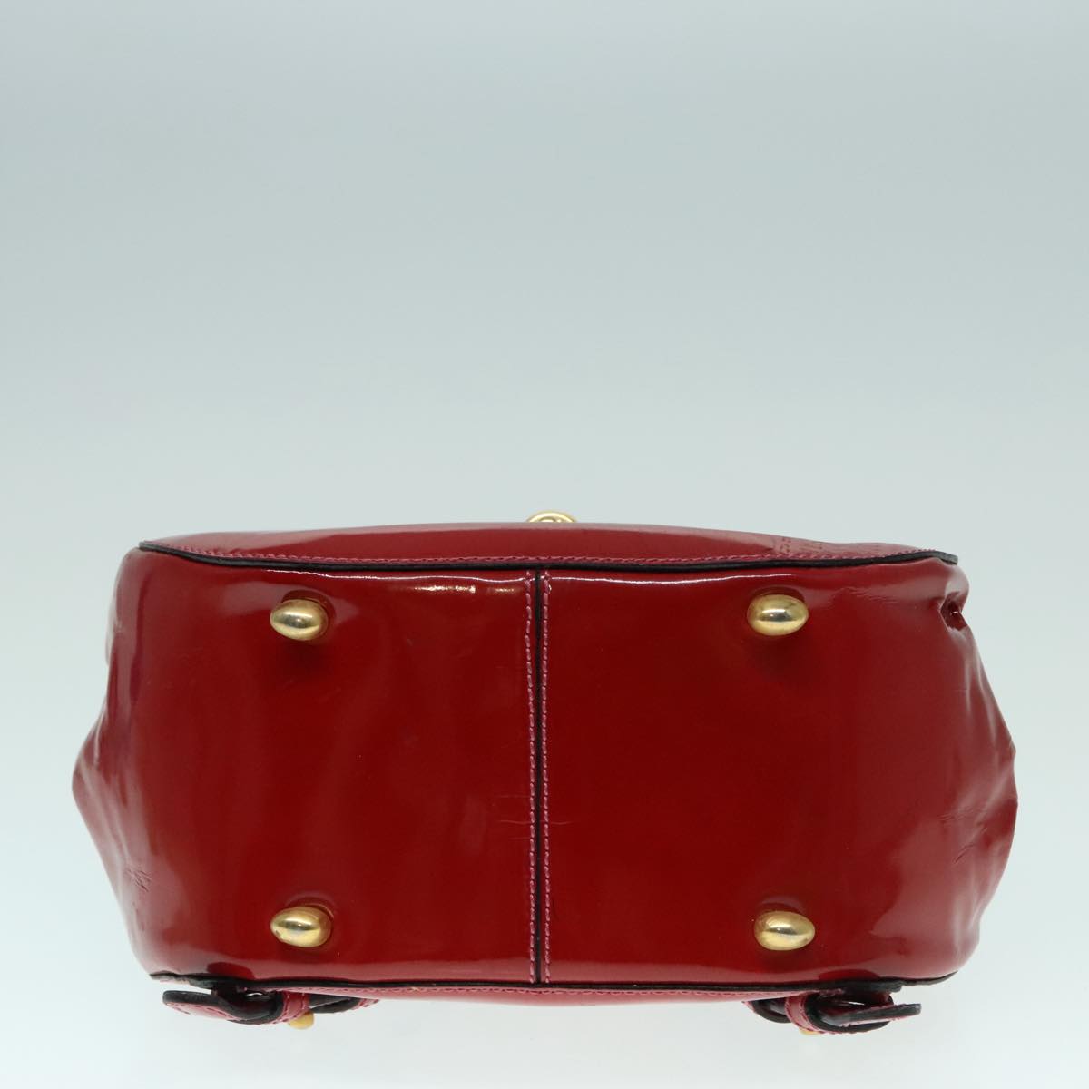 CELINE Backpack Enamel Red Gold Auth 93985