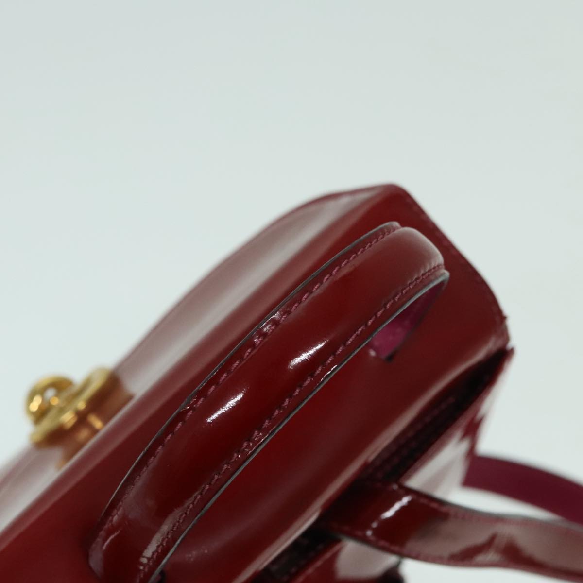 CELINE Backpack Enamel Red Gold Auth 93985