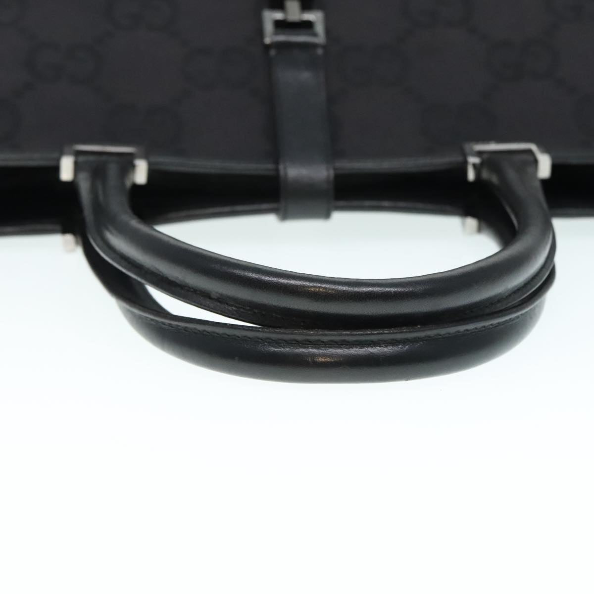 GUCCI Jackie GG Canvas Hand Bag Black Silver 002 1064 3444 Auth 93994