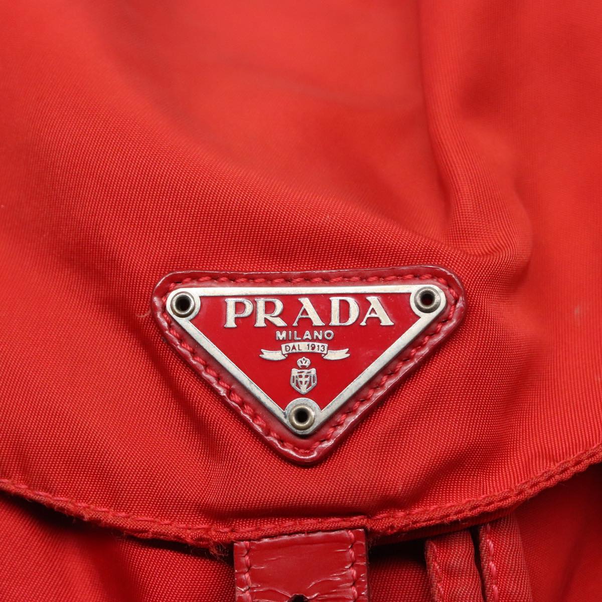 PRADA Backpack Nylon Red Auth 94000