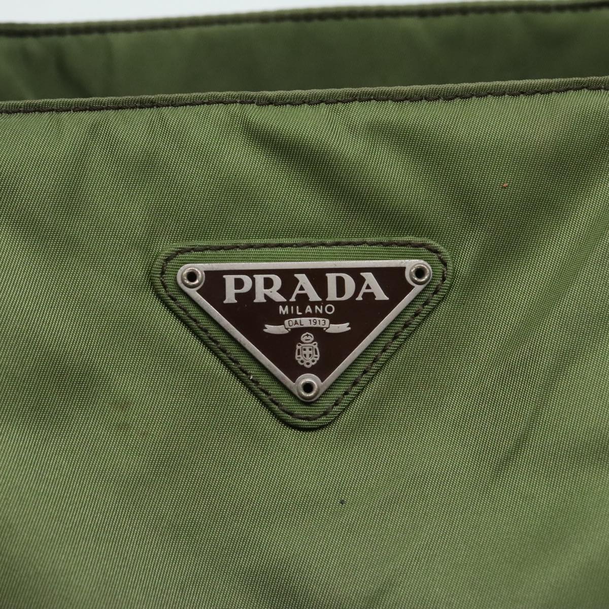 PRADA Hand Bag Nylon Khaki Auth 94002