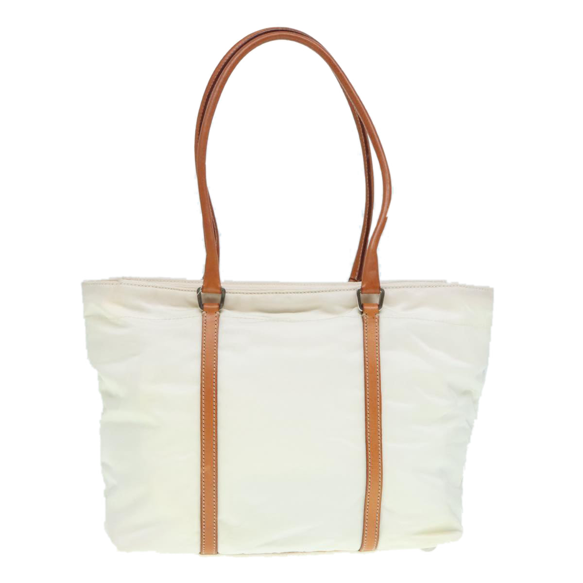 PRADA Hand Bag Nylon White Auth 94003