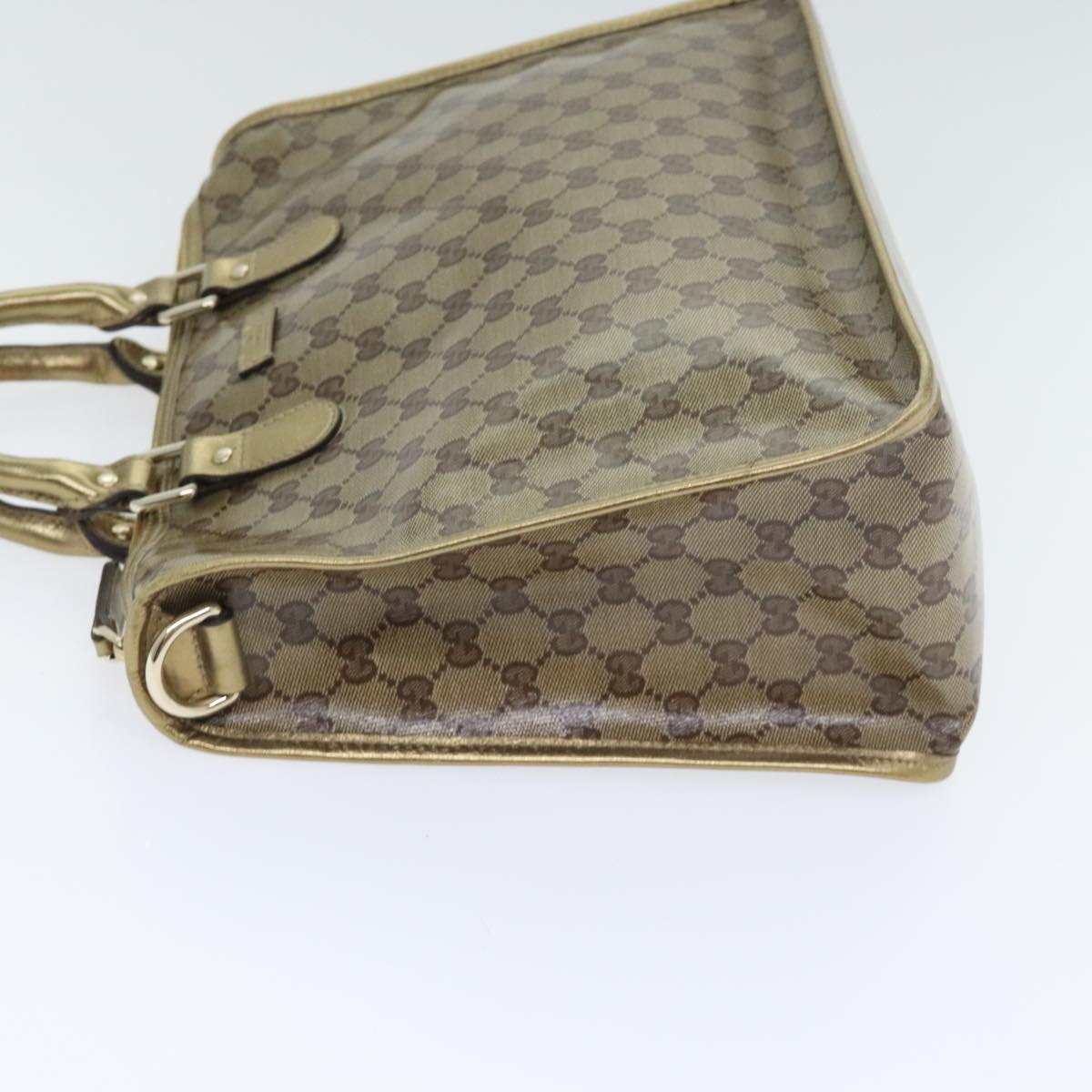 GUCCI GG Crystal Hand Bag Gold 190259 Auth 94009