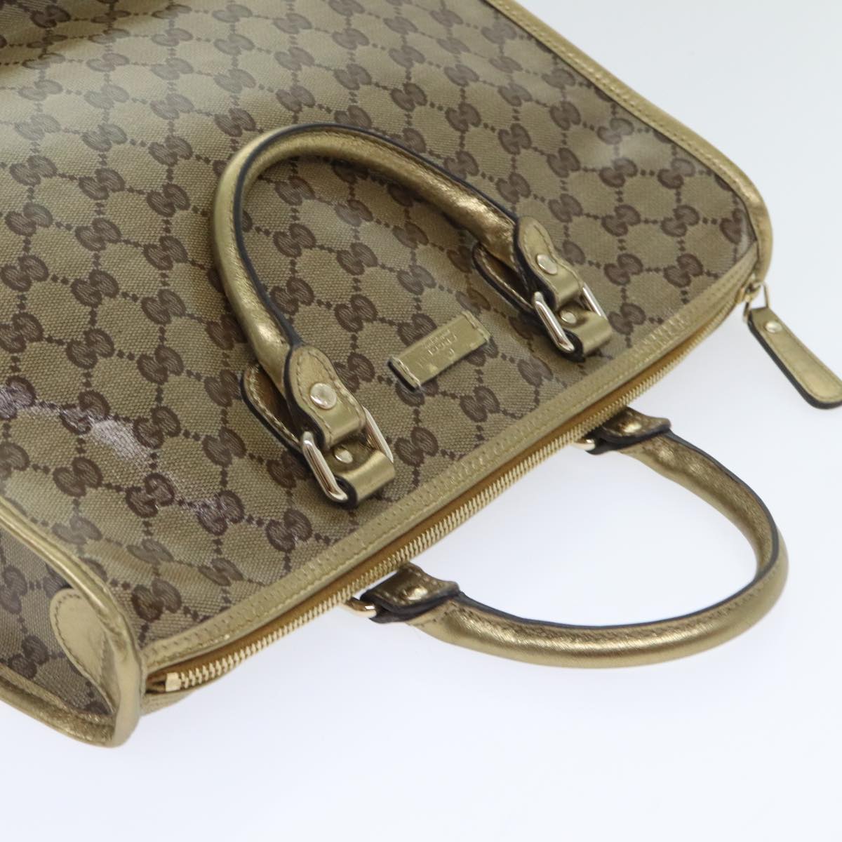 GUCCI GG Crystal Hand Bag Gold 190259 Auth 94009