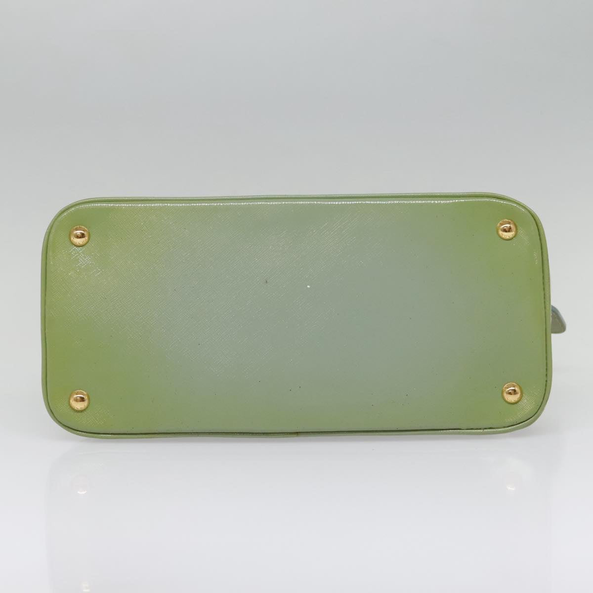 PRADA Hand Bag Safiano leather 2way Green Gold Auth 94025