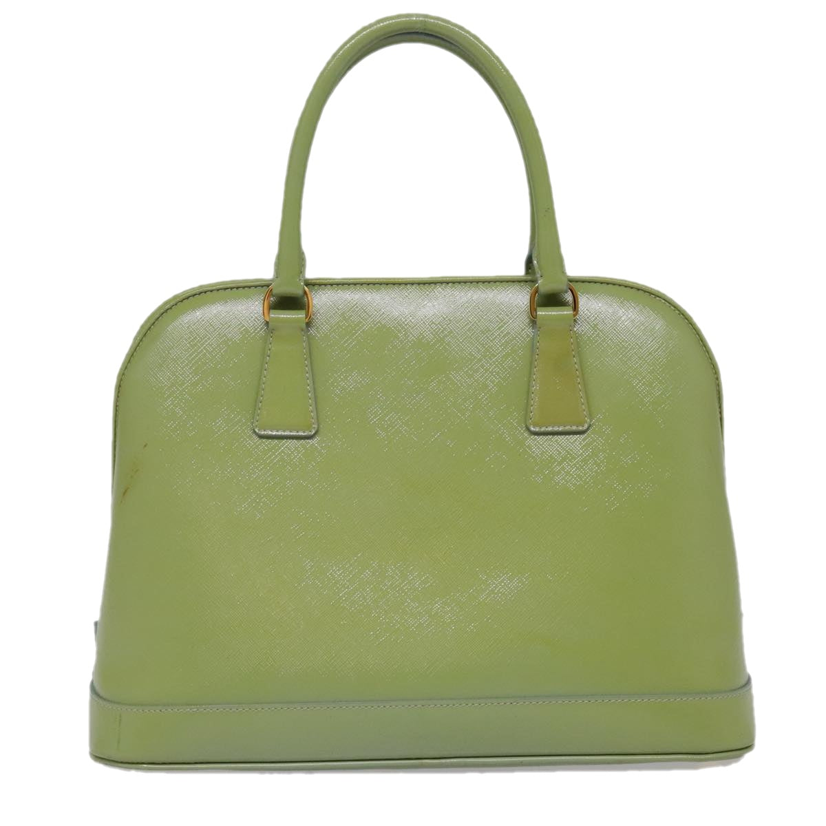 PRADA Hand Bag Safiano leather 2way Green Gold Auth 94025