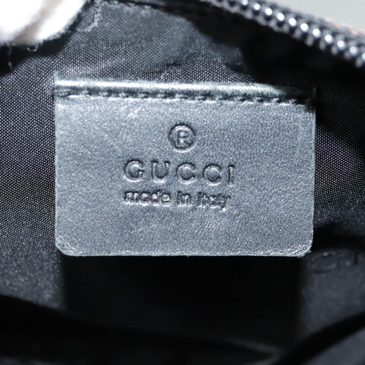 GUCCI GG Canvas Accessory Pouch Black Silver 039 1103 3903 Auth 94046