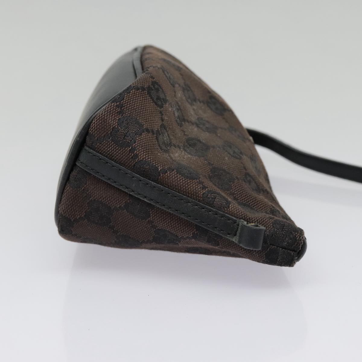 GUCCI GG Canvas Accessory Pouch Black Silver 039 1103 3903 Auth 94046