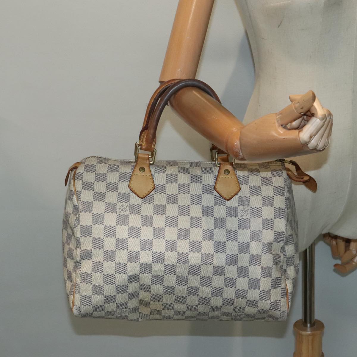 LOUIS VUITTON Damier Azur Speedy 30 Hand Bag N41533 LV Auth 94064