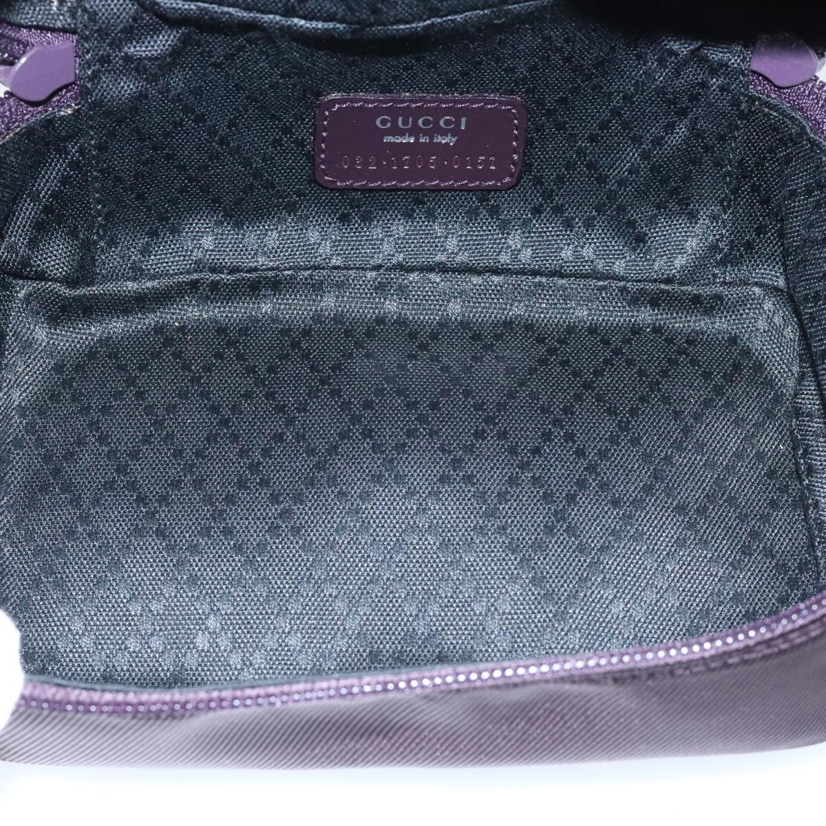 GUCCI Vanity Pouch Nylon Purple Silver 032 1705 0151 Auth 94110