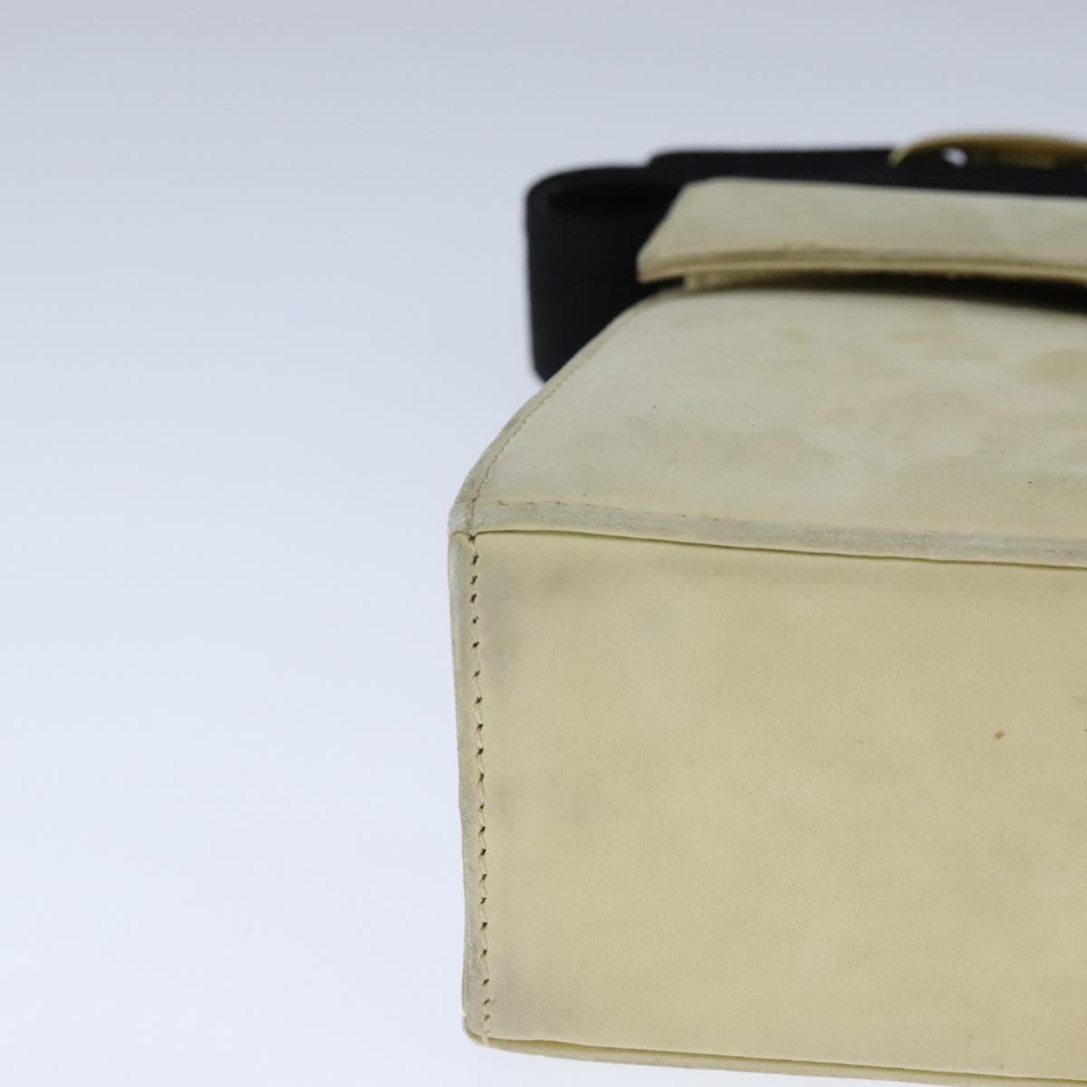 Salvatore Ferragamo Hand Bag Suede 2way Beige Auth 94147