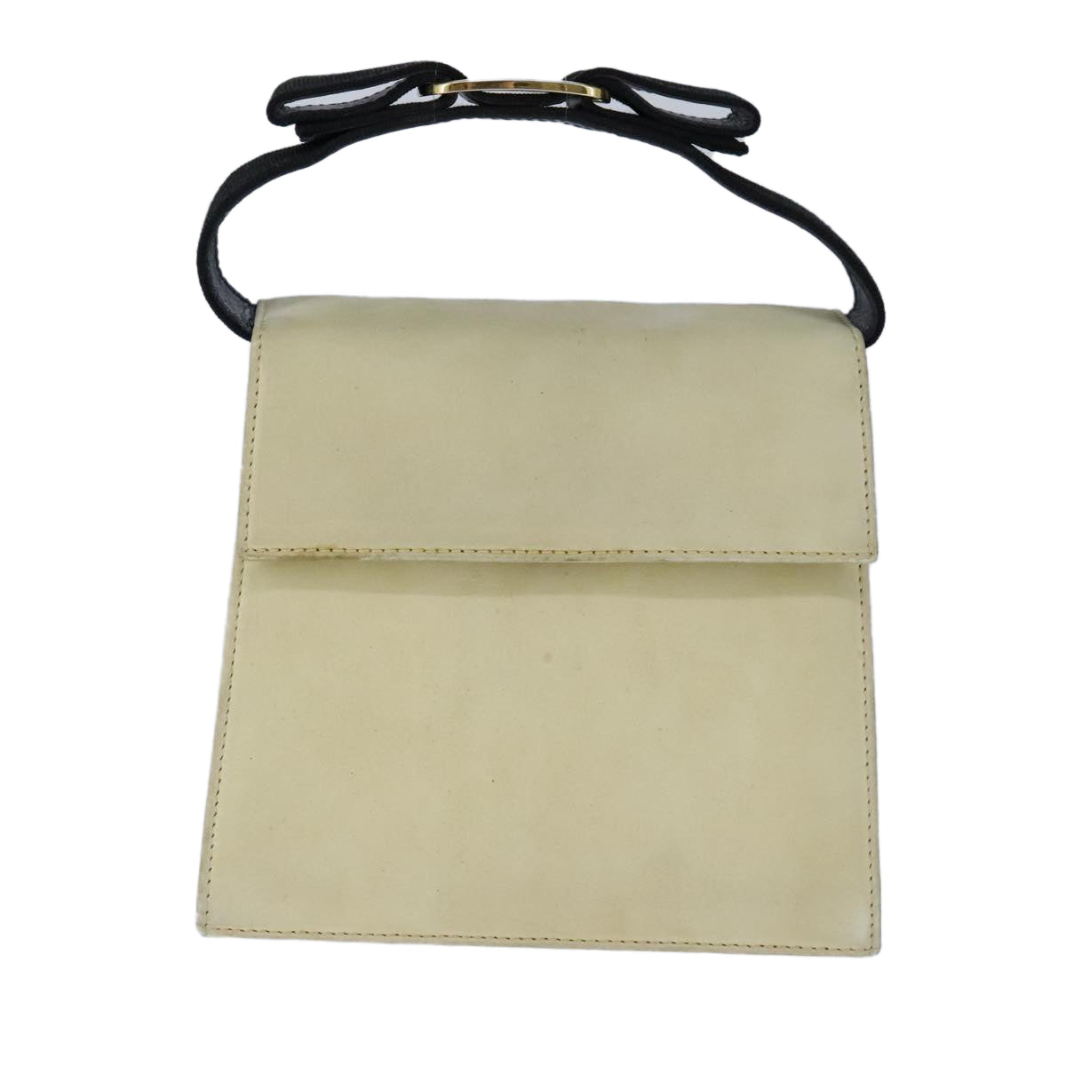 Salvatore Ferragamo Hand Bag Suede 2way Beige Auth 94147