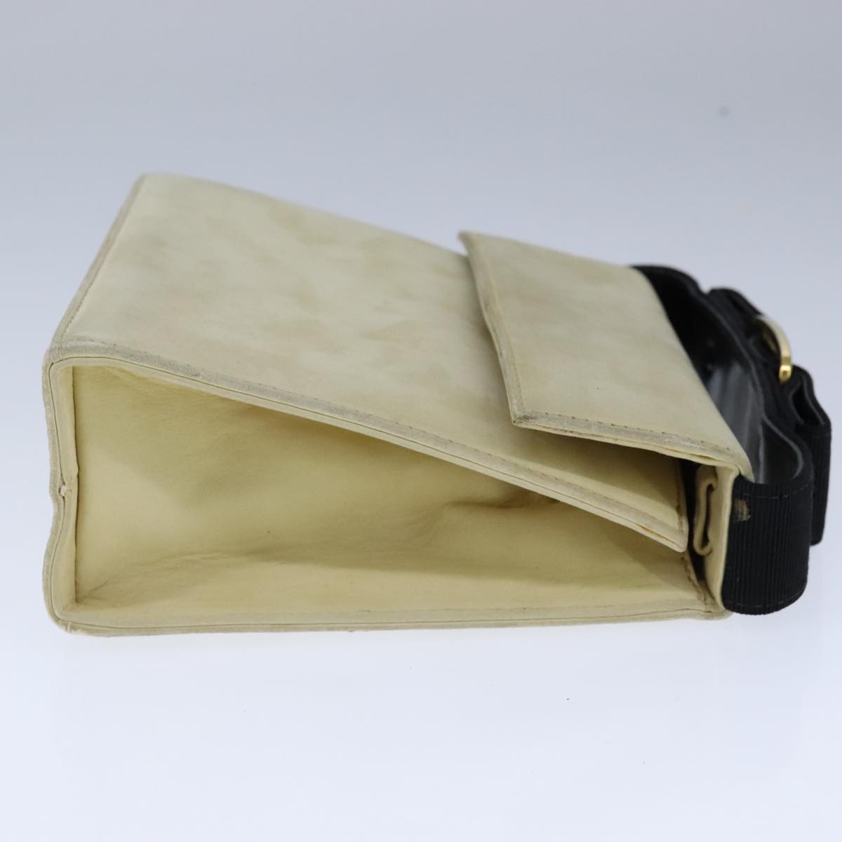 Salvatore Ferragamo Hand Bag Suede 2way Beige Auth 94147