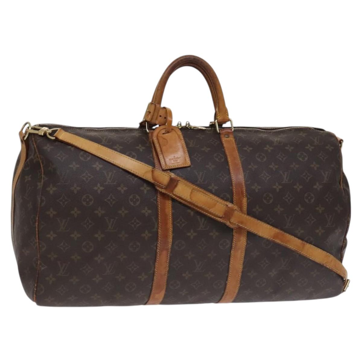 LOUIS VUITTON Monogram Keepall Bandouliere 55 Boston Bag M41414 LV Auth 94151