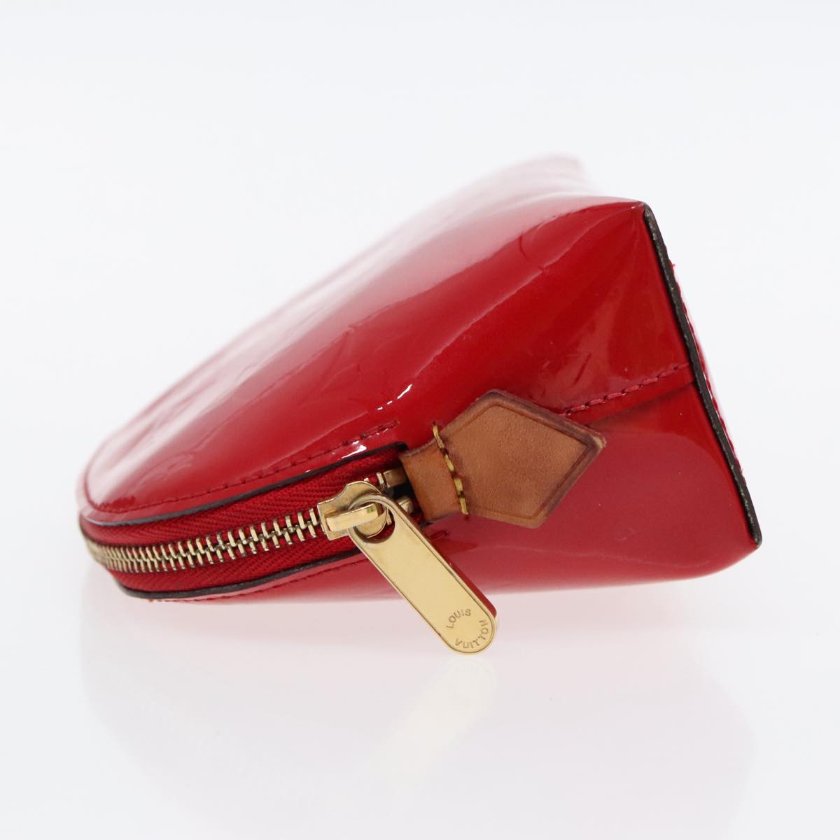 LOUIS VUITTON Vernis Pochette Cosmetic PM Rouge Grunadine M91746 LV Auth 94169