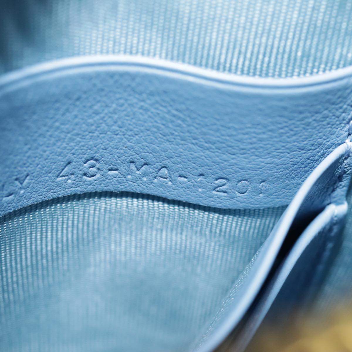 Christian Dior Chain Trotter Canvas Shoulder Bag Blue Gold Auth 94170SAM