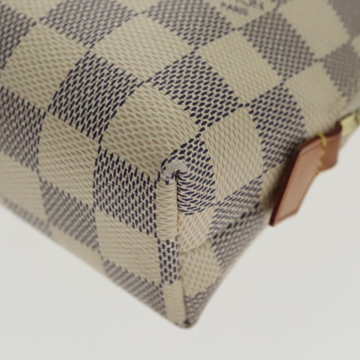 LOUIS VUITTON Damier Azur Pochette Cosmetic GM Pouch N23346 LV Auth 94178