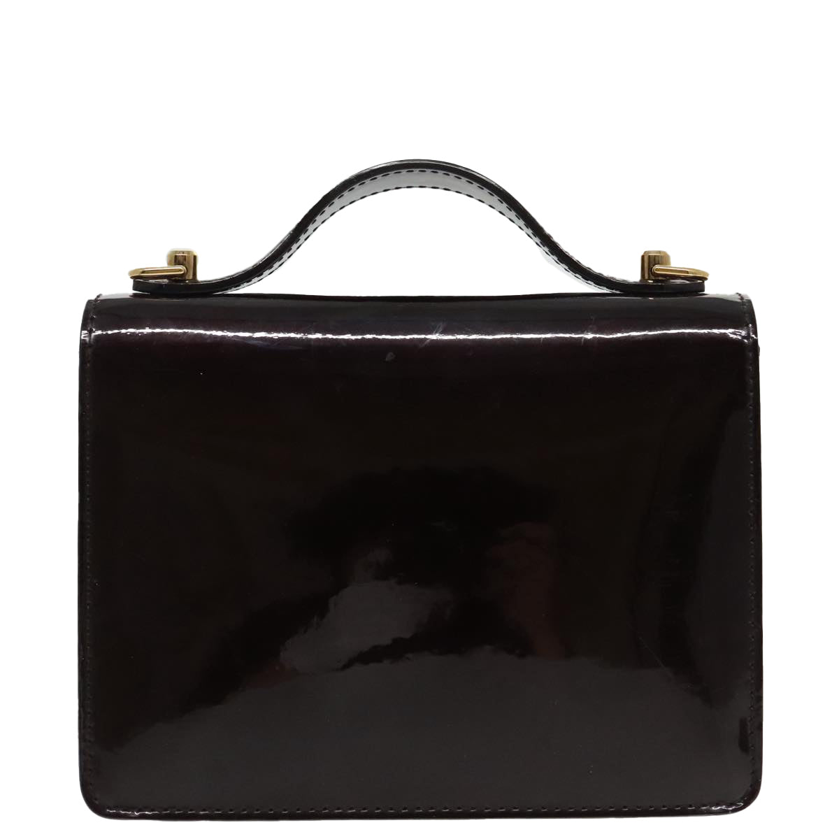 LOUIS VUITTON Monogram Vernis Monceau BB Bag 2way Amarante M91580 LV Auth 94183