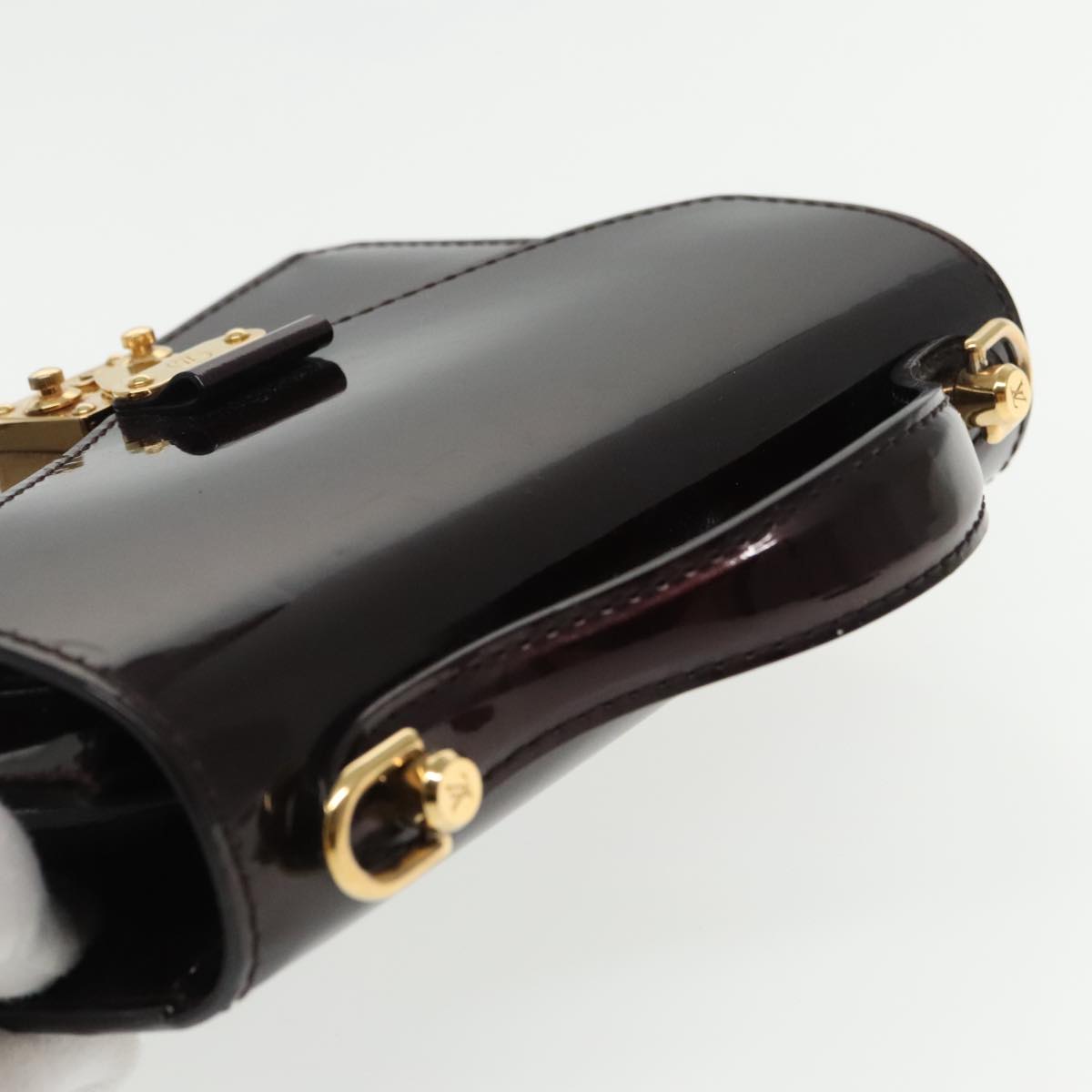 LOUIS VUITTON Monogram Vernis Monceau BB Bag 2way Amarante M91580 LV Auth 94183