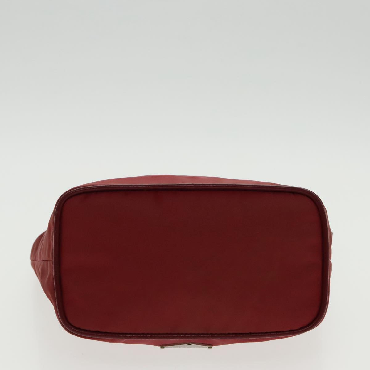 PRADA Accessory Pouch Nylon Red Silver Auth 94191