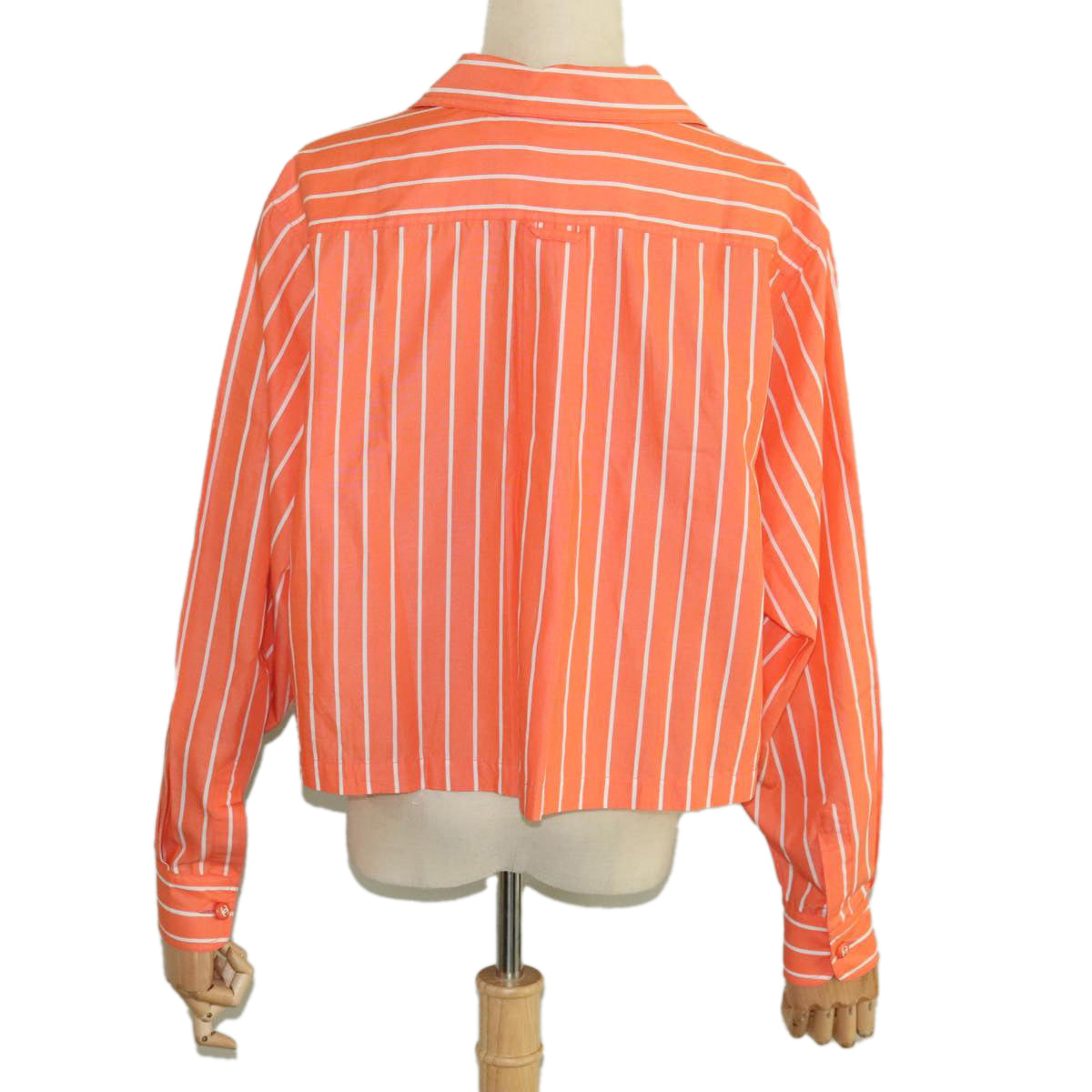 CHANEL Shirt Cotton Orange CC Auth 94245AM