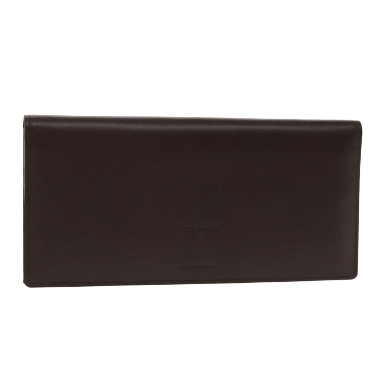 SAINT LAURENT Wallet Leather Bordeaux Auth 94255