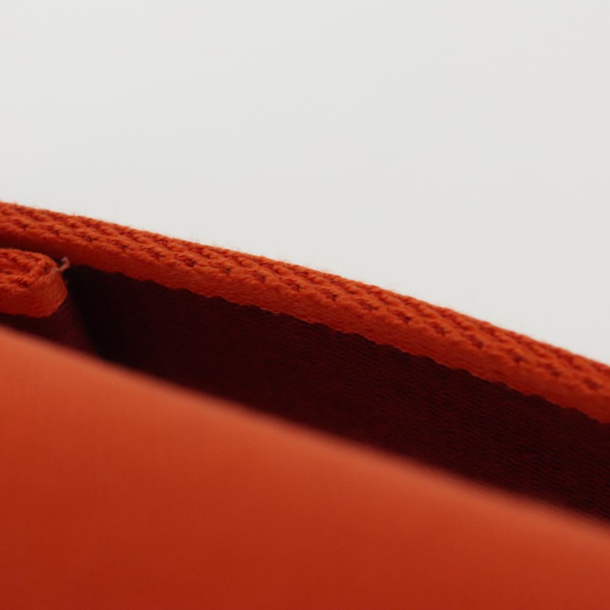 HERMES Pouch Cotton Orange Silver Auth 94262SM