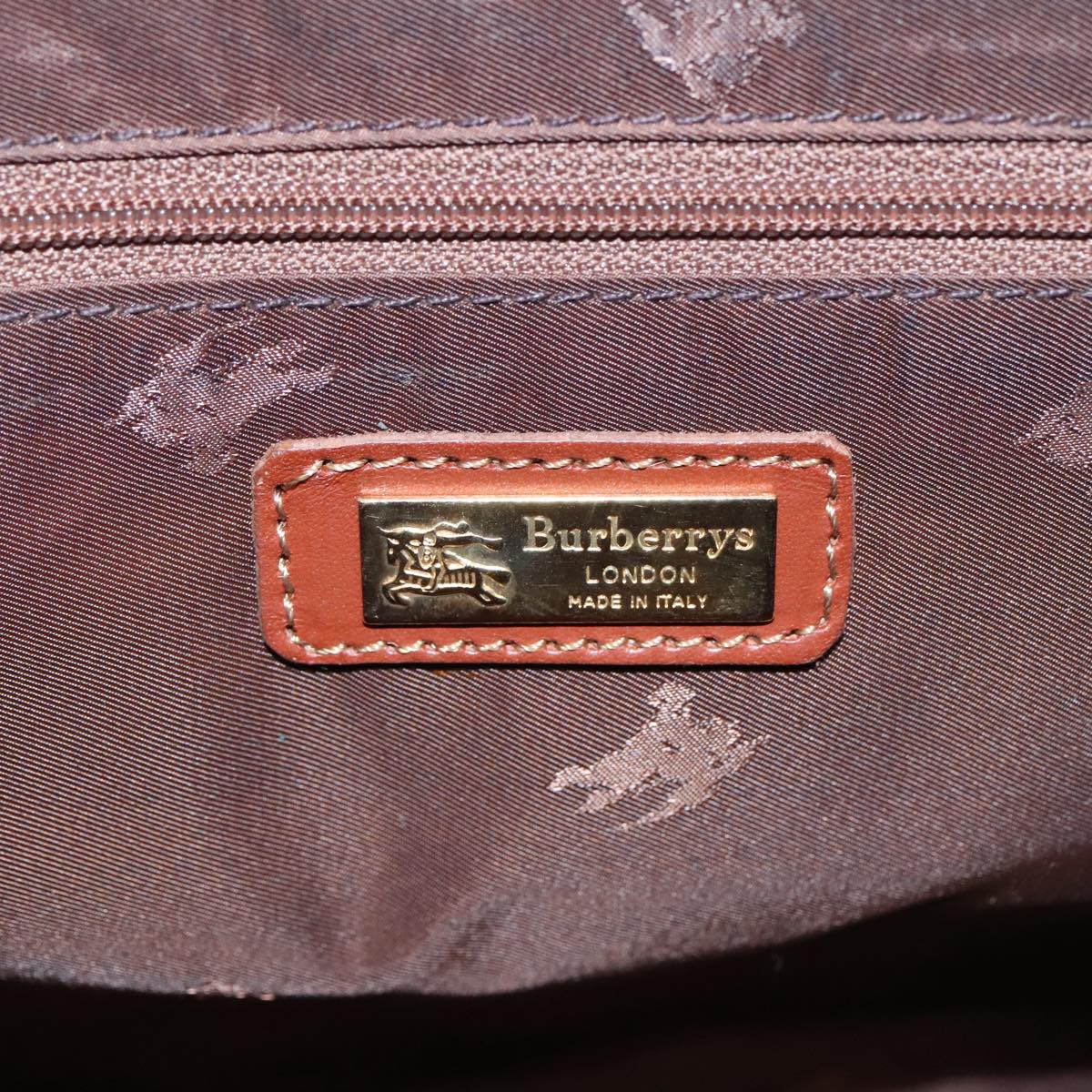 Burberrys Nova Check Hand Bag PVC 2way Beige Gold Auth 94308