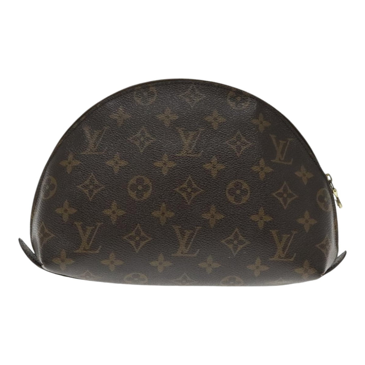 LOUIS VUITTON Monogram Trousse Demi Ronde Cosmetic Pouch M47520 LV Auth 94325